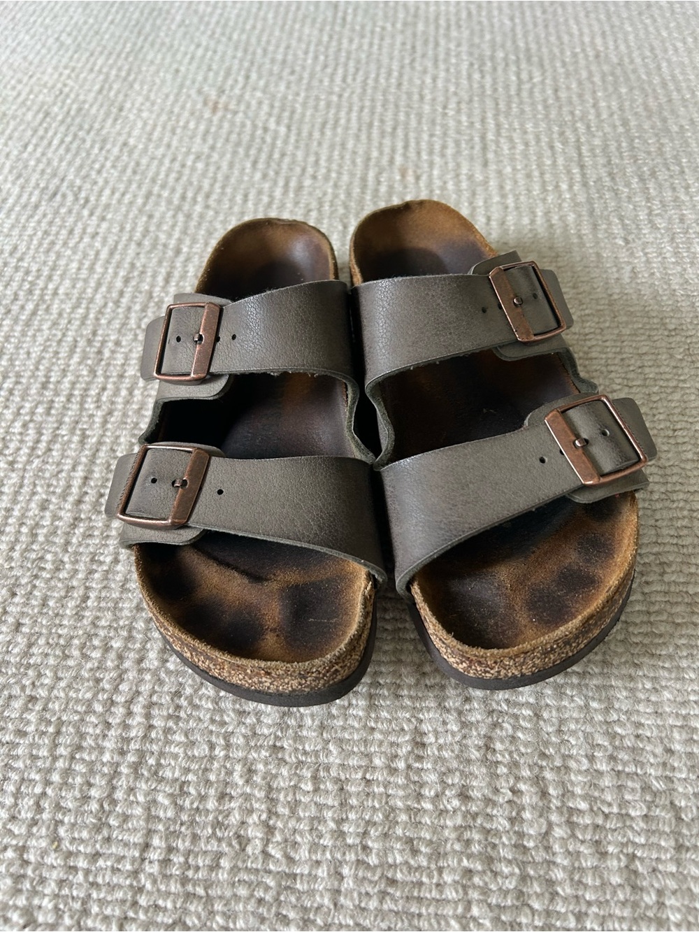 Birkenstock Kids Double-Buckle Sandals in Dark Brown